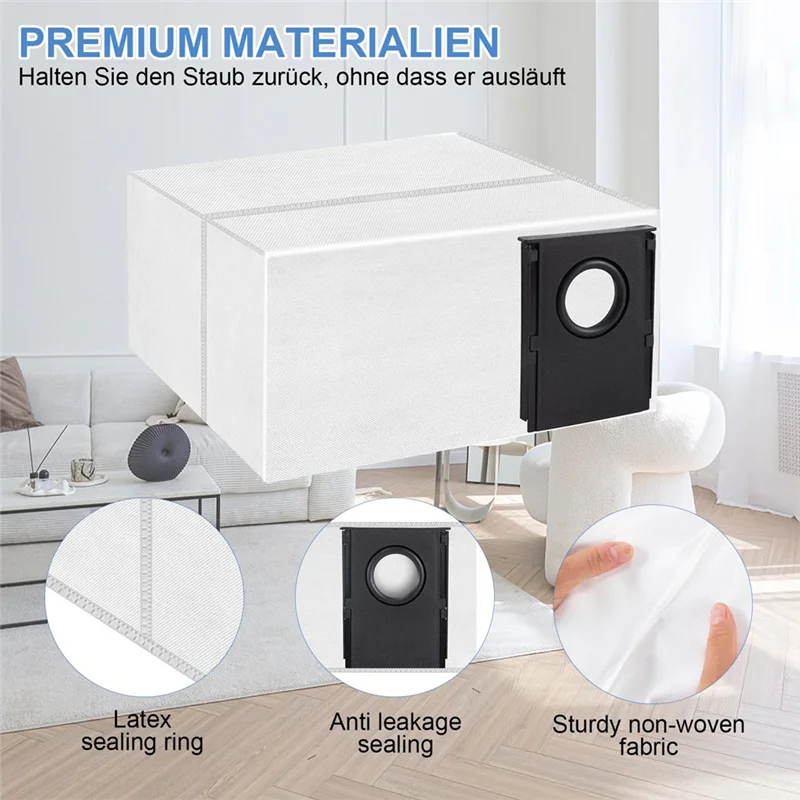 

AT02-10 Pieces Dust Bags For Eureka J15 Pro Ultra Robot Vacuum Cleaner, 3L Large Capacity Disposable Bag, Replacement Bag