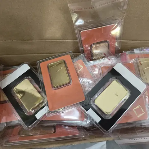 1g/2.5g/5g/20g/1oz High Quality Gold Plated Bar Non-Magnetic Copper Gold Plated Bullion Sealed Packaging Business Gift