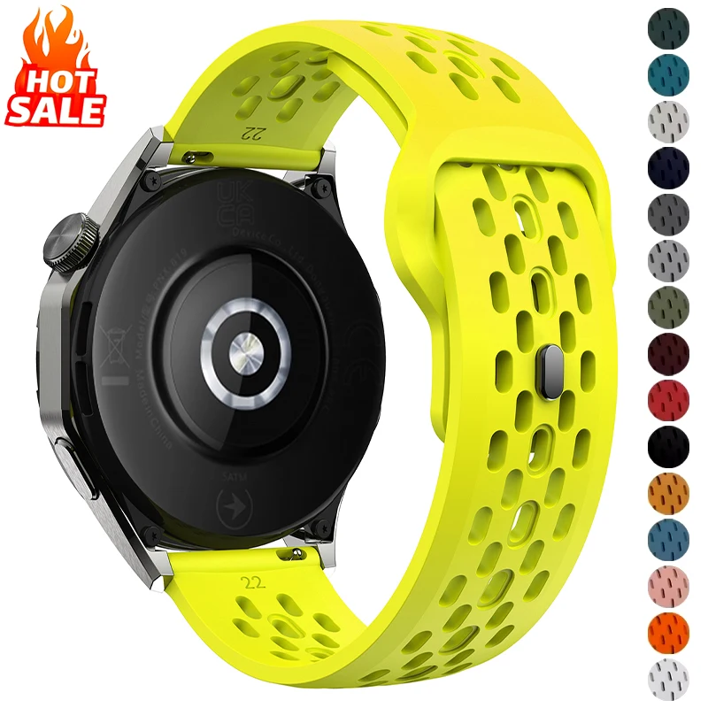 

18mm 20mm 22mm Strap for Samsung Galaxy Watch 7 FE 6 5 4 5Pro 6/4Classic Silicone Band for Huawei GT5 Pro 46mm GT4/3Pro Bracelet