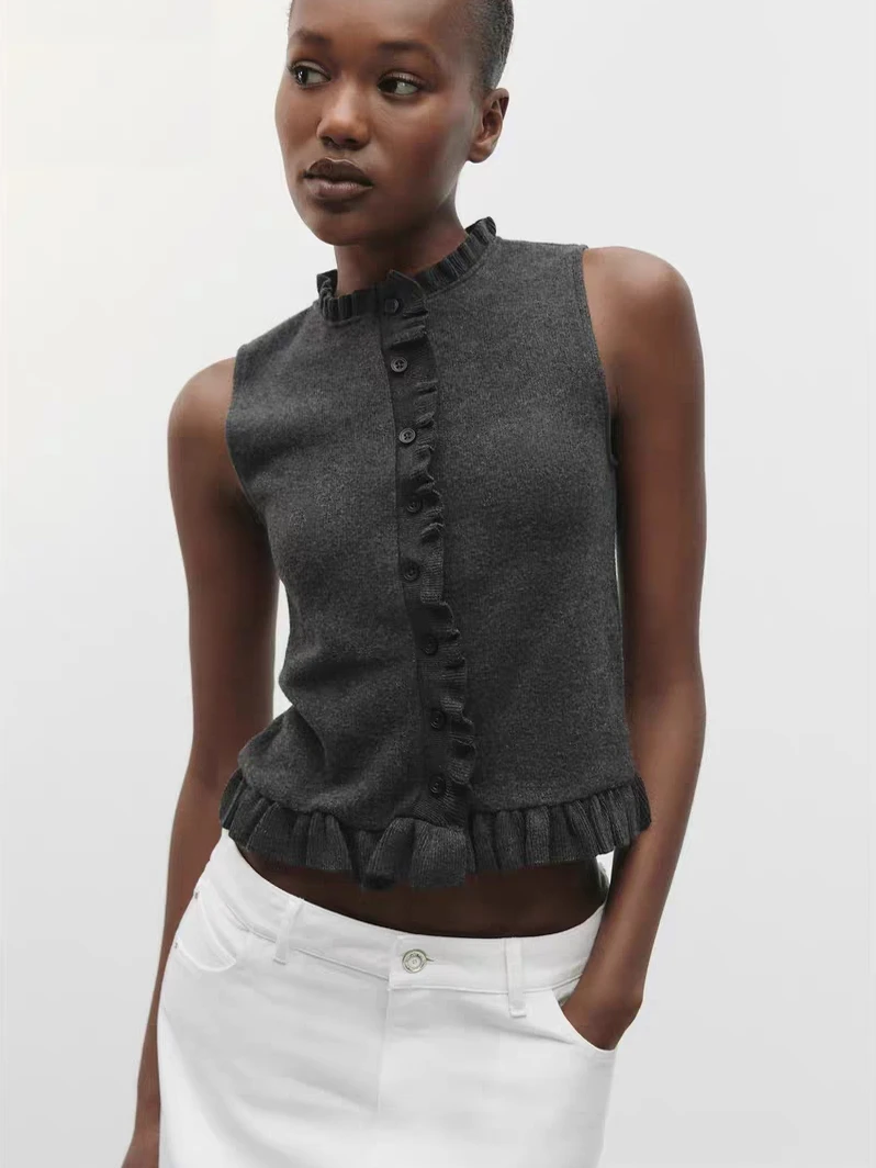 

Женский топ Sweet Street-Sle, круглый, многослойное украшение, Новое поступление, мягкое качество, 2021, весенняя мода