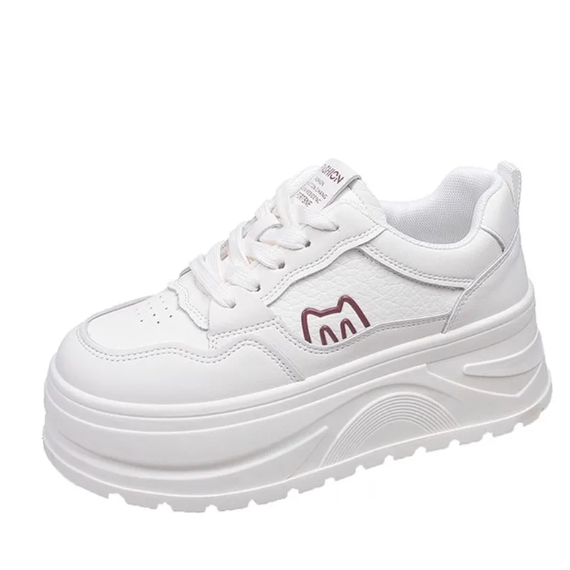 

Новинка весны и осени 202, женские высокие кроссовки на толстой подошве, увеличивающие рост кроссовки, простая модная повседневная обувь