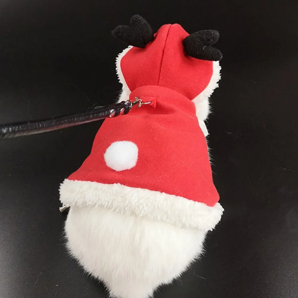 Christmas Small Animal Costume Coat Winter Warm Pet Rabbit Clothes Harness Leash Set For Hamster Ferret Bunny Small Pet Products