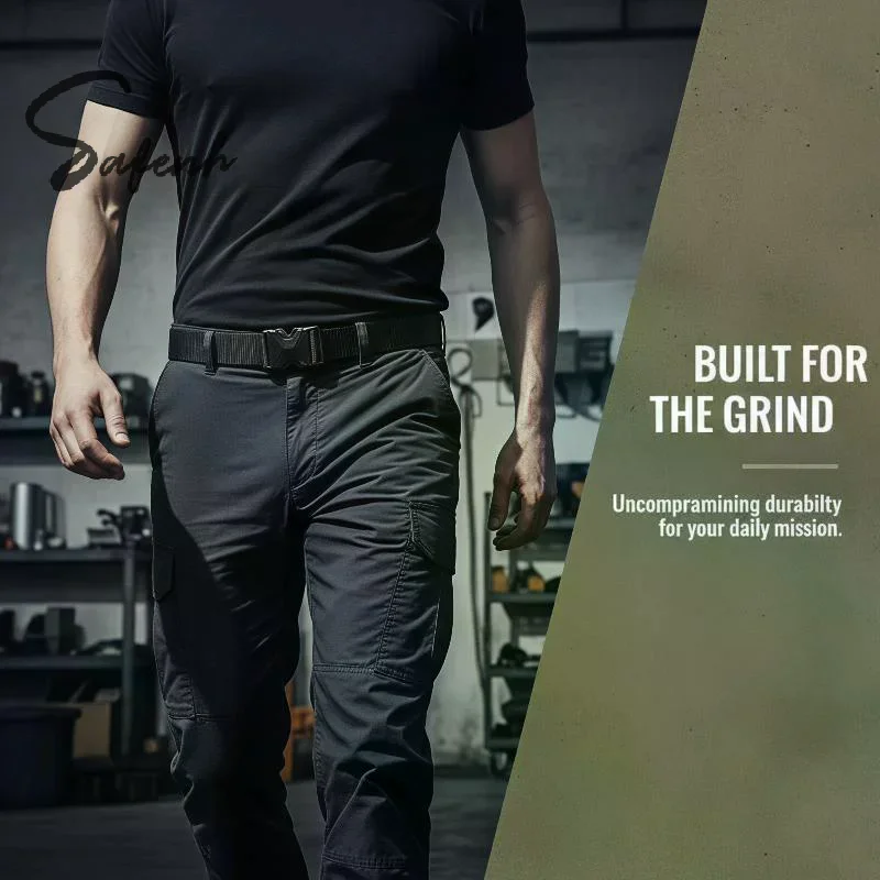 Durable Multi Function Men's Canvas Belt Thickened Breathable Quick Release Waistband Outdoor Workwear Belt