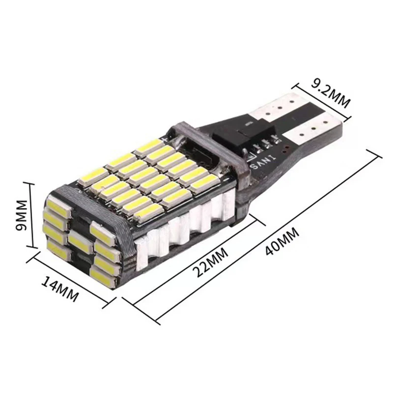 6 قطعة T15 W16W 921 912 T16 T10 902 LED لمبات 45SMD 4014 مصباح ليد السوبر مشرق 1200LM استبدال للسيارة عكس الضوء الأبيض