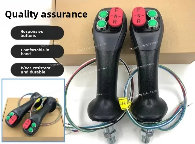 2-Button Joystick Handle with Rocker FNR Switch for Excavator Wheel Loader Forward Reverse Control Heavy Duty Replacement