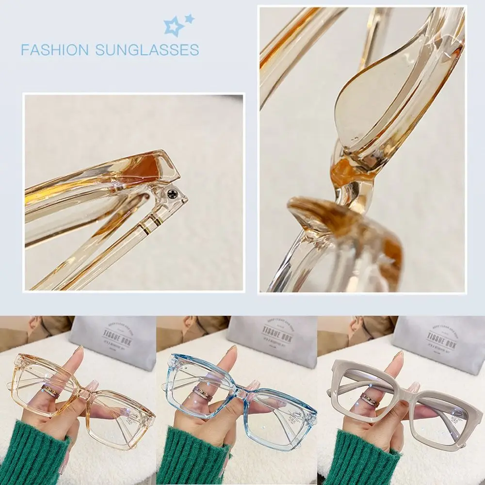 

Ins Oversized Square Glasses Large Frame Flat Light Glasses Myopia Glasses Anti Blue Light Glasses Transparent Eyeglasses