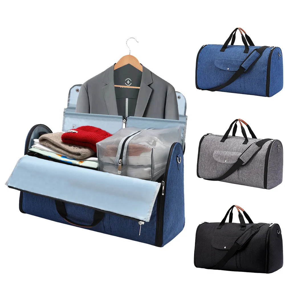 Sac à main de voyage imbibé pour hommes, sac de voyage d'affaires, sac de rangement pour vêtements, sac à bagages multifonctionnel de fitness pliant