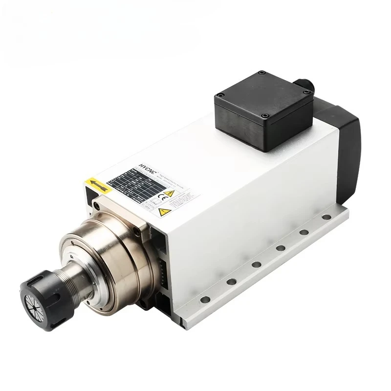 HYCNC 6KW Milling Spindle with Gear by Hongyang Chuck 24000rpm Motor-Driven Square Shape Air-Cooled (New)