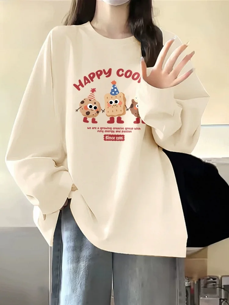 

True Weave, бежевая модная повседневная свободная длинная женская футболка из чистого хлопка, весна 202, новинка 202, тонкое тело, поездка на работу, Sle