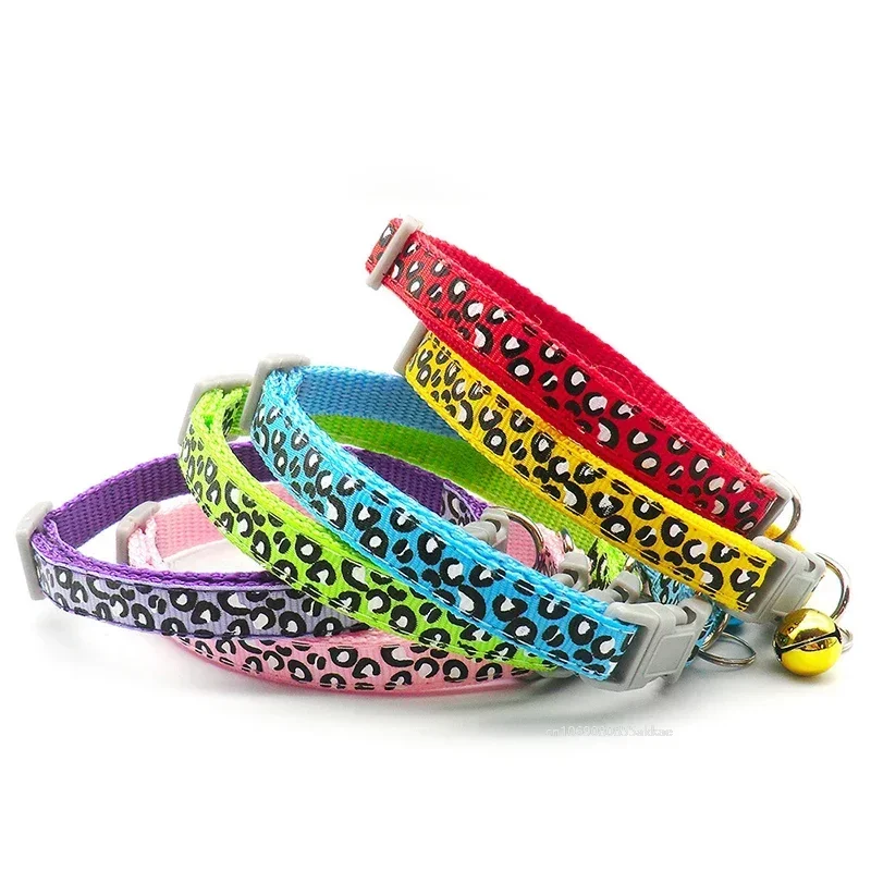 Cute Cat Dog Collar Stylish Leopard Adjustable Buckle Puppy Cartoon Funny Pet Puppy Collars Leads Pet Accessories