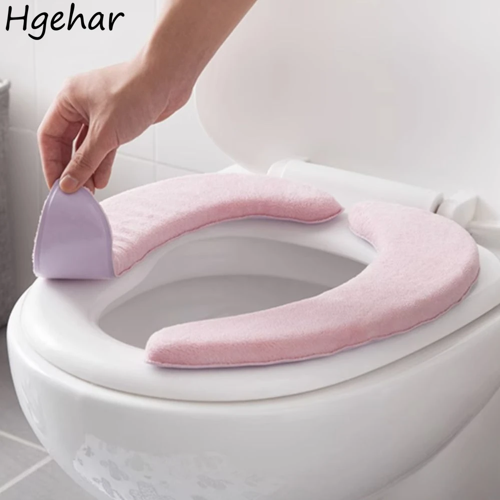 Toilet Seat Cover Thicker Household Merchandises Bathroom Accessories Universal Washable Sticky WC Pads Skin-friendly Thicker