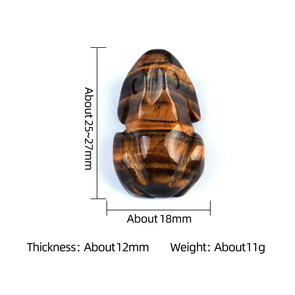 1 Inch Mini Size Natural Chakra Quartz Tiger Eye Stone Carved Crystal Reiki Healing Frog Statue Animal Figurine Home Decoration
