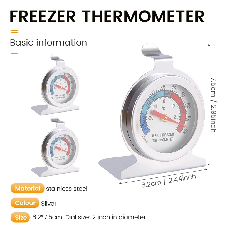 BUONO-Magometro per frigorifero e congelatore Serie Termometro a quadrante grande Termometro per temperatura per frigorifero e congelatore