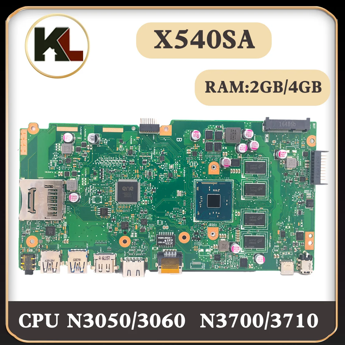 Motherboard Laptop X540SA, Motherboard Laptop UNTUK ASUS X540SAA X540S X540 dengan N3700 N3050 2GB 4GB 8GB-RAM Notebook Mainboard 100% berjalan dengan baik