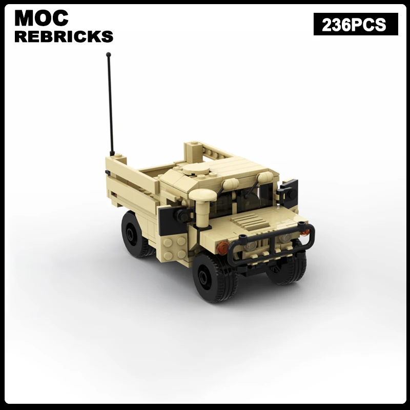 WW2 American Military Army M1123 Humvee Cargo Troop Carrier MOC Building Block Assembly Model Originality Brick Toy Holiday Gift