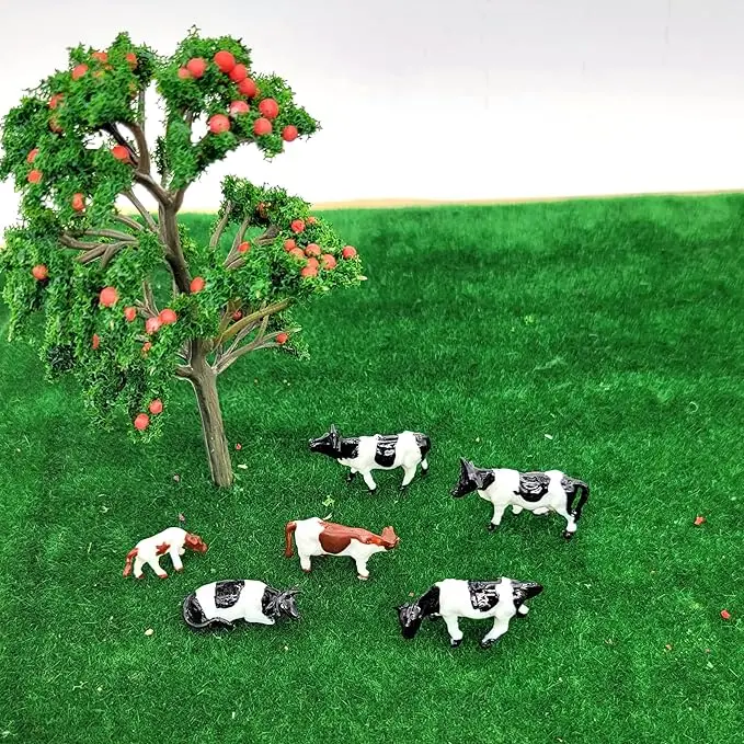 1:87 HO N Scale Model Cow Miniature Farm Animals  For Diy Farm Sand Table Scene Layout Materials Diorama