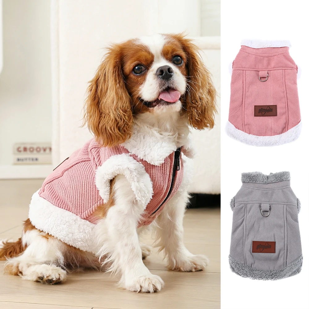 Niedlicher Kleiner Hundemantel Winddichte Winterwarme Kleidung für Kleine Mittelgroße Hunde Katzen Outfits Weicher Fleece Welpen Chihuahua Mops Bekleidung