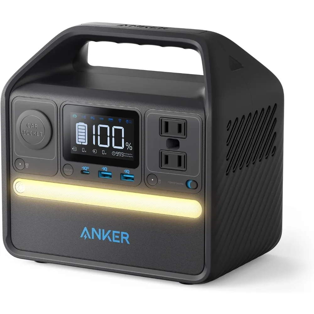 

Portable Power Station Upgraded To LiFePO4 Battery, 256Wh 6-port Power Supply, 300W Solar Generator, 2 AC Power Sockets