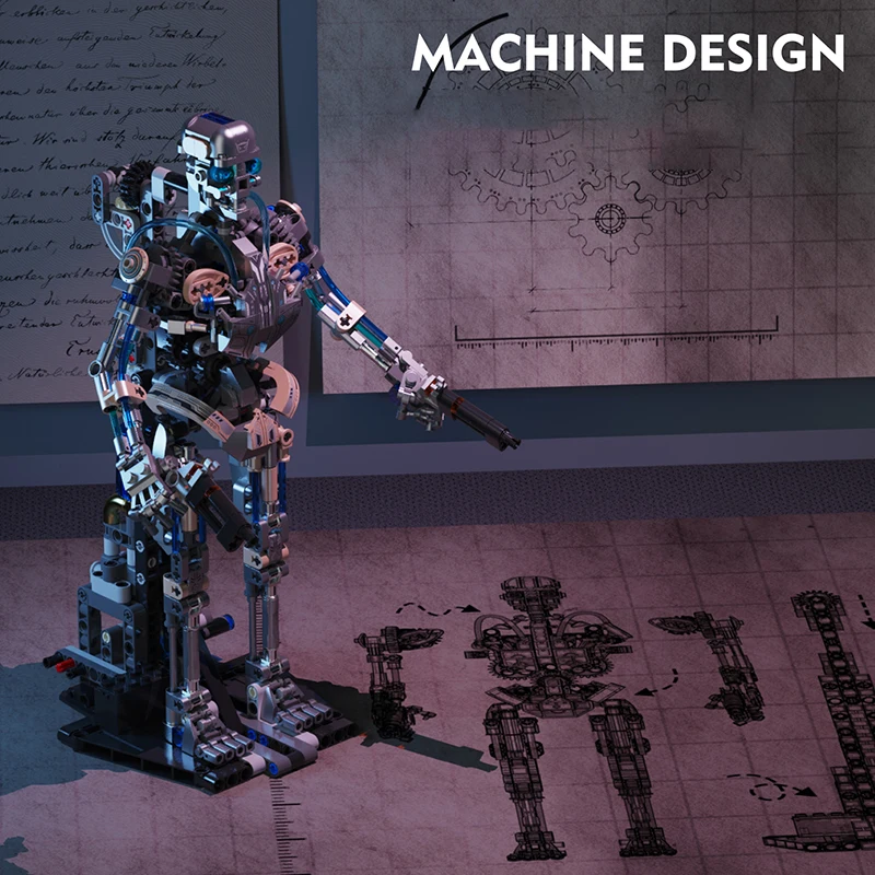 روبوت اللبنات التماثيل التجمع نموذج تكنولوجيا الإضاءة العقاب الهيكل العظمي المعاقب Mecha ألعاب أطفال لعيد ميلاد