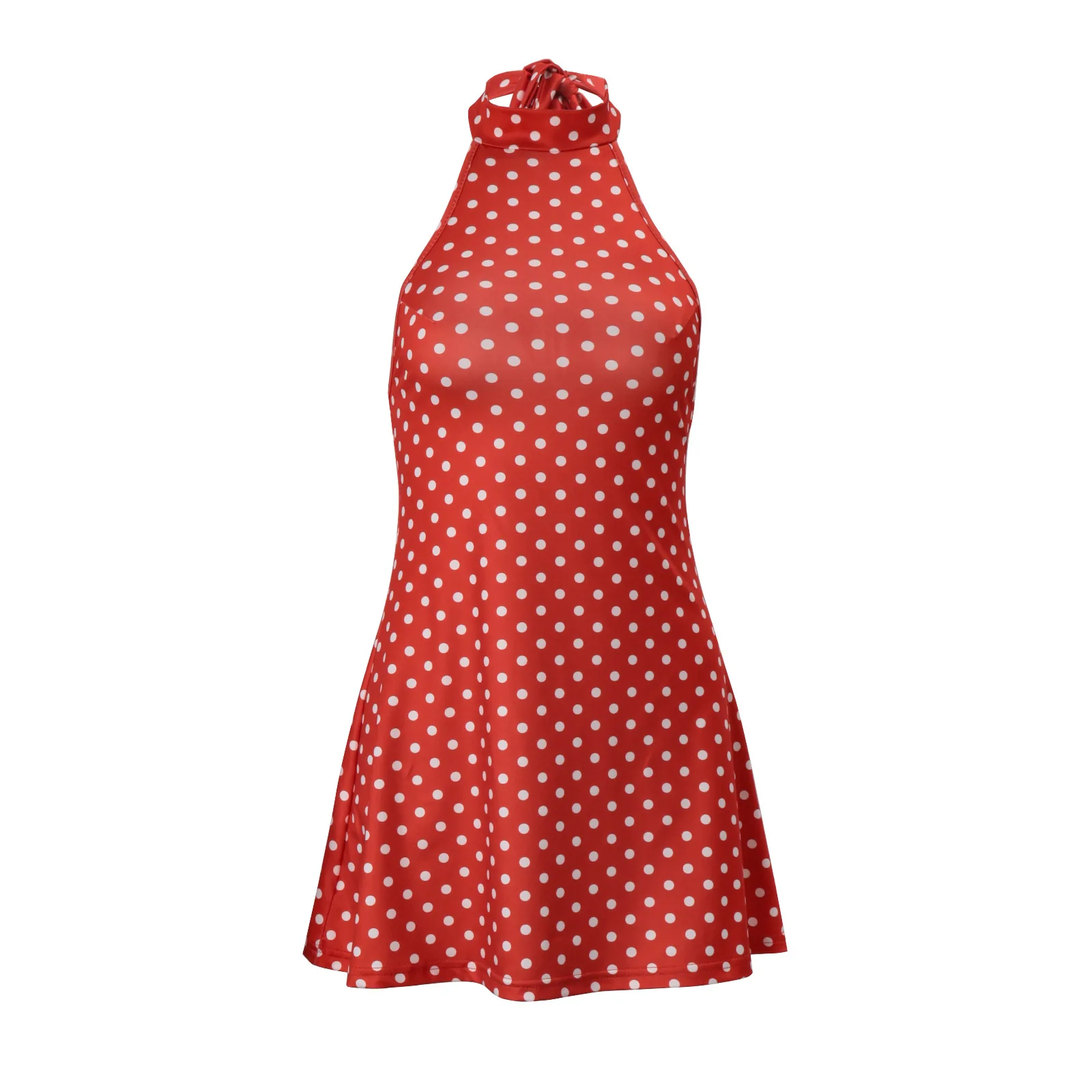 Sexy Neckholder-Kleid mit Polka-Dot-Print für Damen, elegantes Partykleid, schmal geschnitten, rückenfrei, ärmellos, Minikleid, Sommer-Urlaubsoutfits – Detail 37