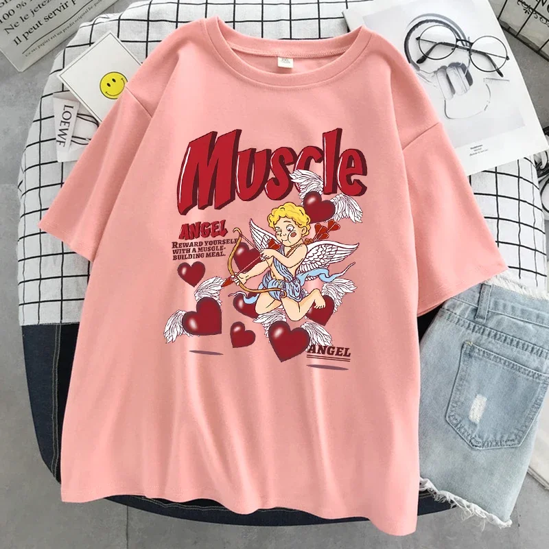 Angels Shoot Arrows At Love Printing Women T Shirt Summer Breathable Clothes Hip Hop Fashion Tee Shirtcool Street T-Shirts