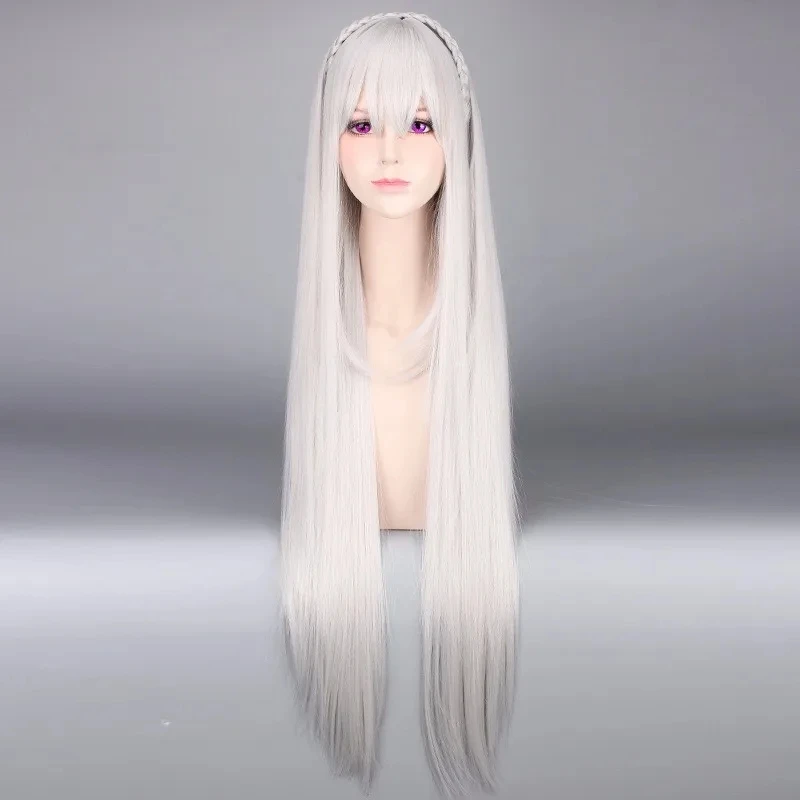 Life in a Different World from Zero Re:Zero kara Hajimeru Isekai Seikatsu Emilia Long Cosplay Wig