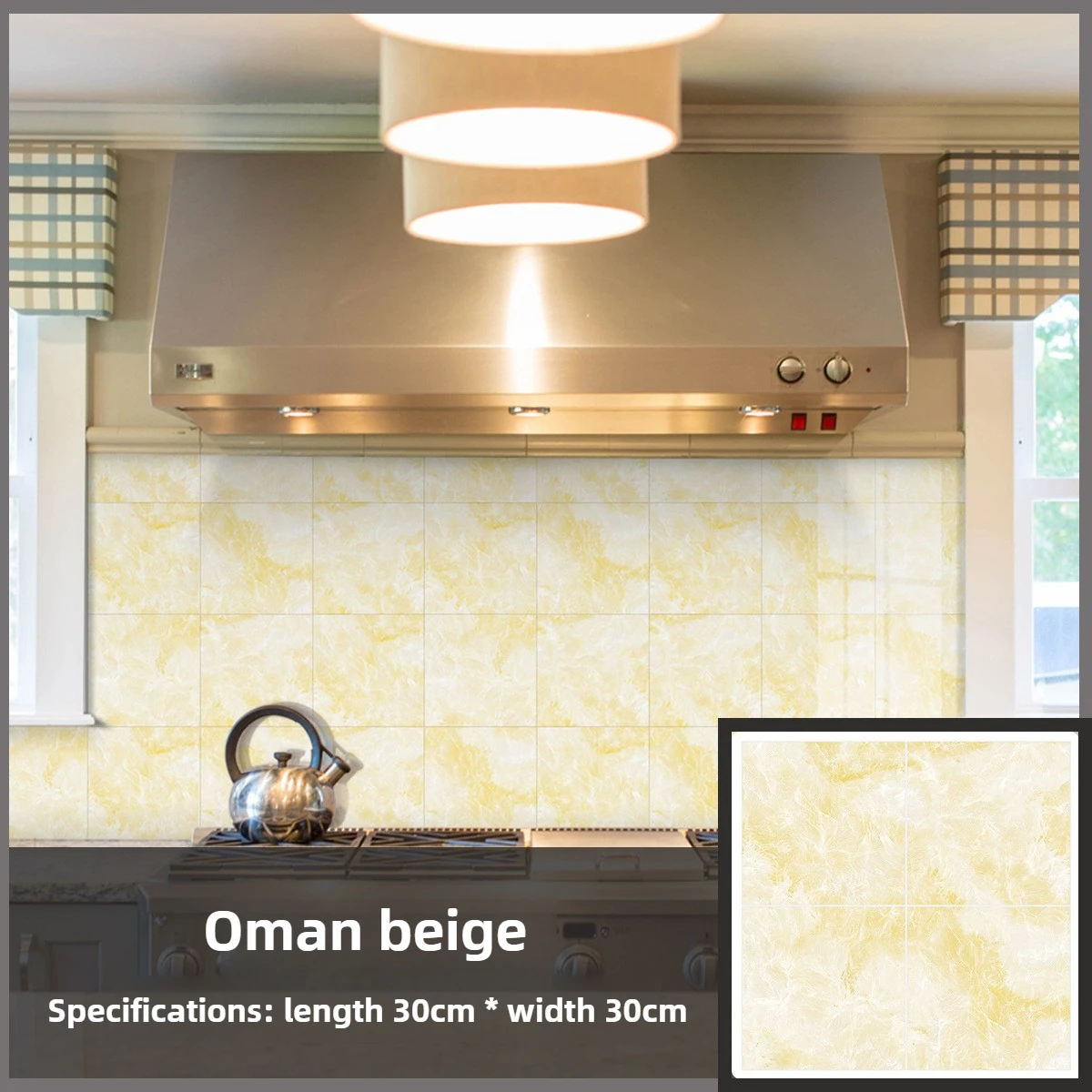 30*30cm 4 Sheets Adhesive Tiles,Non-Slip PVC Floor Wall Covering,Heat Resistant for Stove Corner Cabinet Front,Kitchen Renovator
