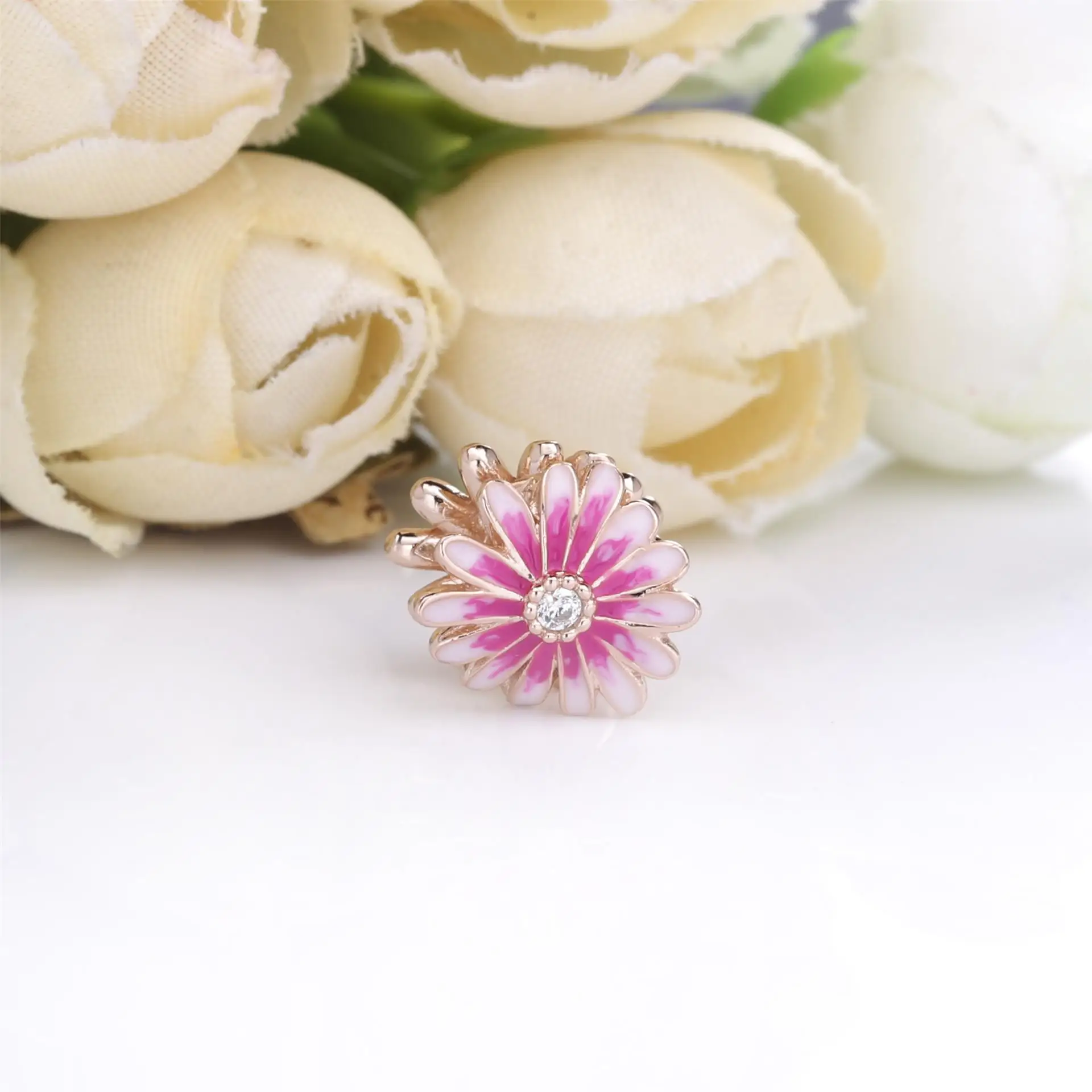 ارتفع الذهب غرامة مطلي الوردي كليب Dasiy فراشة اليعسوب لتقوم بها بنفسك السحر صالح الأصلي فضة 925 سوار للنساء مجوهرات