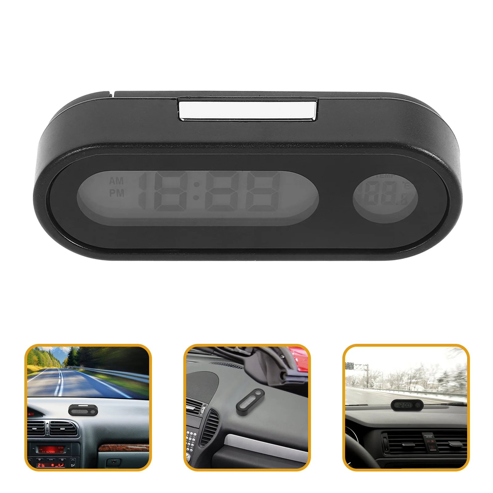 

Car Dashboard Clock Mini Digital Temperature Display Vehicle Auto Clock Backlight Time Monitor For Truck Desk Sensor Use