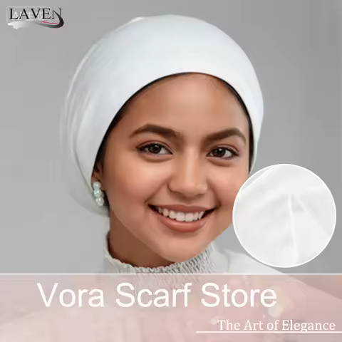 New Women Modal Cotton Double-deck Inner Hijab Cap Muslim Pain Solid Color Tube Caps Islamic Big Size Underscarf Underwraps