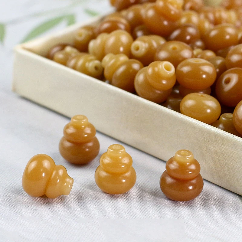 5pcs/Lot Chinese Lucky Object Calabash Bodhi Beads 11x12mm Carving Polishing Root Spacer Beads DIY Jewelry Accessories Women Men