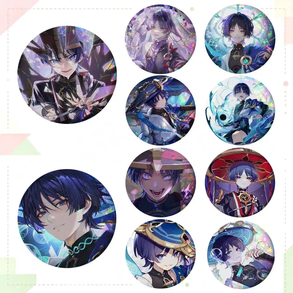 Anime Wanderer Genshin Impact Round Badge Lapel Pin Backpack Clothing Jewelry Accessories Gift Brooch