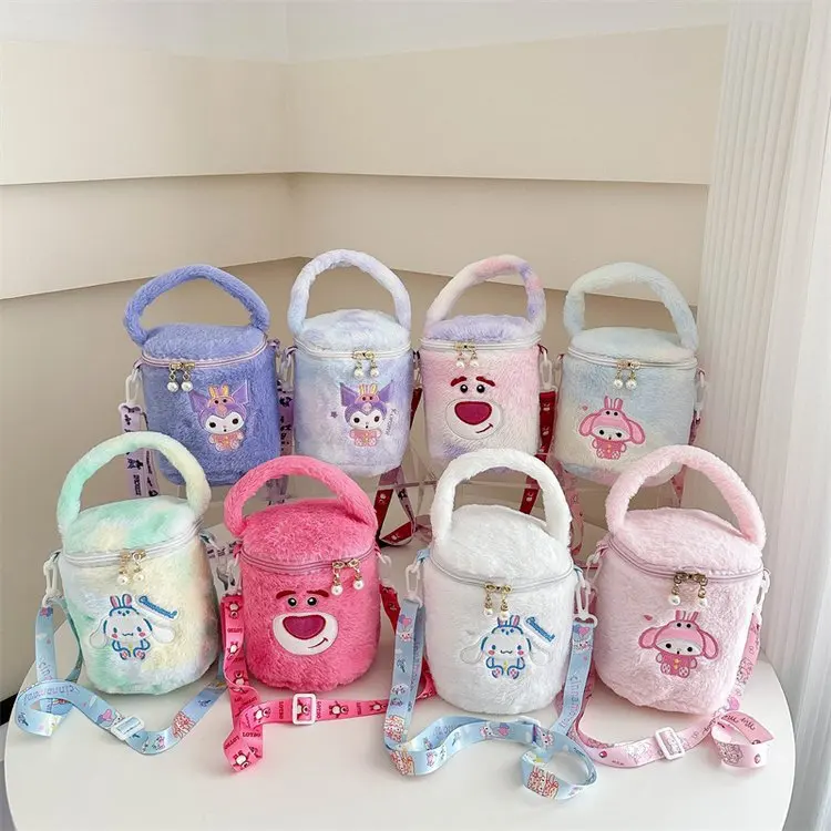 

MINISO Sanrio Kuromi Melody Plush Bag Cinnamoroll Handbag Tote Plushie Shoulder Messenger Bags Stuffed Makeup Backpack Gift