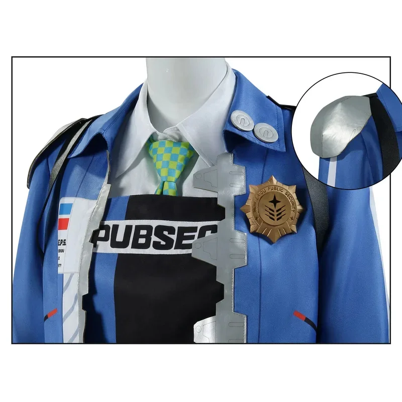Game Zenless Zone Zero Zhu Yuan Cosplay Costume Wig Uniform Criminal Investigation Special Response Team New Eridu Halloween
