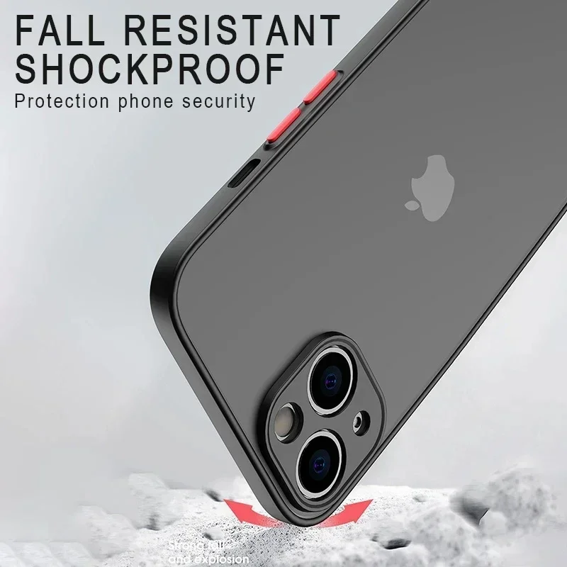 Matte Phone Case For iPhone 13 12 11 14 Pro Max Mini 7 8 Plus Luxury Soft Silicone Shockproof Case For iPhone 15 PRO X XS MAX XR