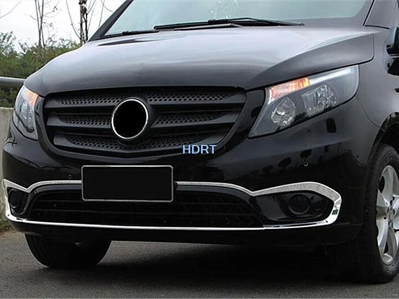 For Mercedes-Benz Vito Metris 2017-2021 Front Bumper Molding Grille Middle Mesh Decoration Cover Trim Car Styling Accessories