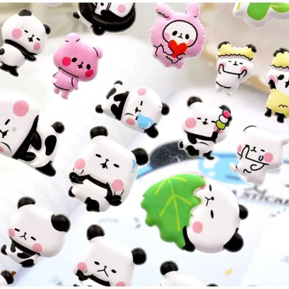 Gift Box Panda Sticker Waterproof Strawberry Bear Panda Bubble Sticker Children's Kawaii D PVC Bubble Sticker