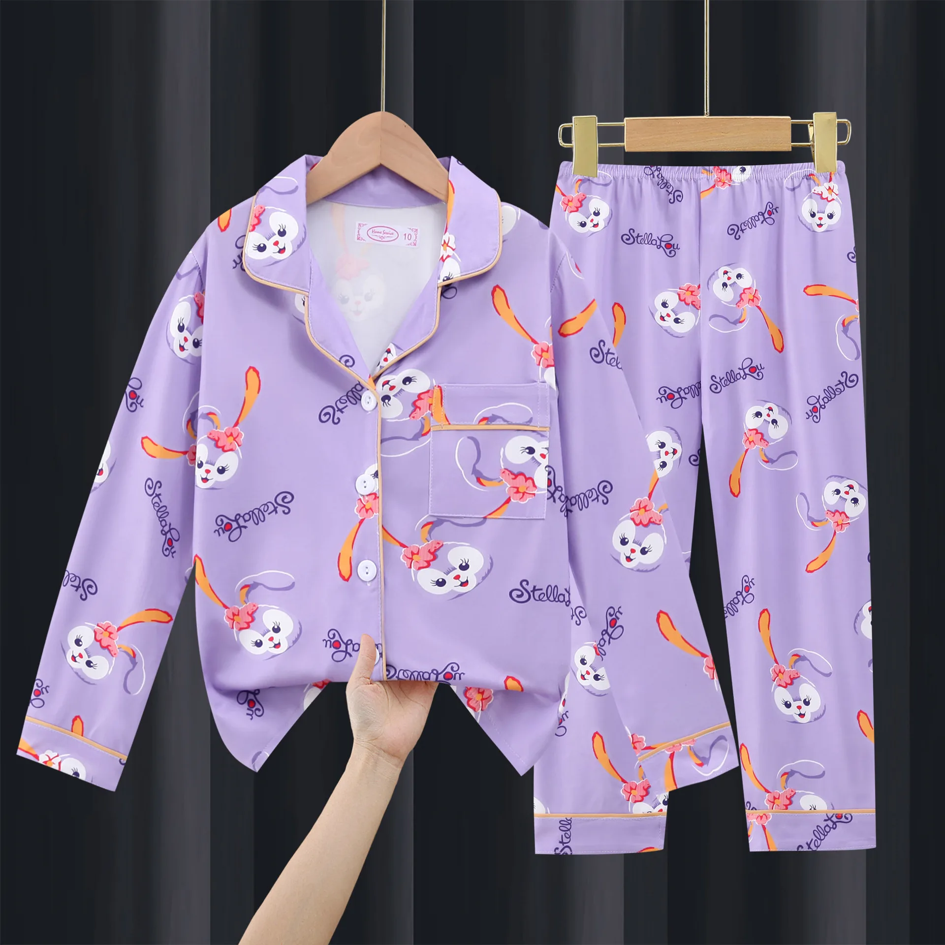 Mickey Mouse Disney Kids Pajama Sets Fashion Cute Print Soft Loose Breathable Children Nightclothes Suit Comfortable Pajamas