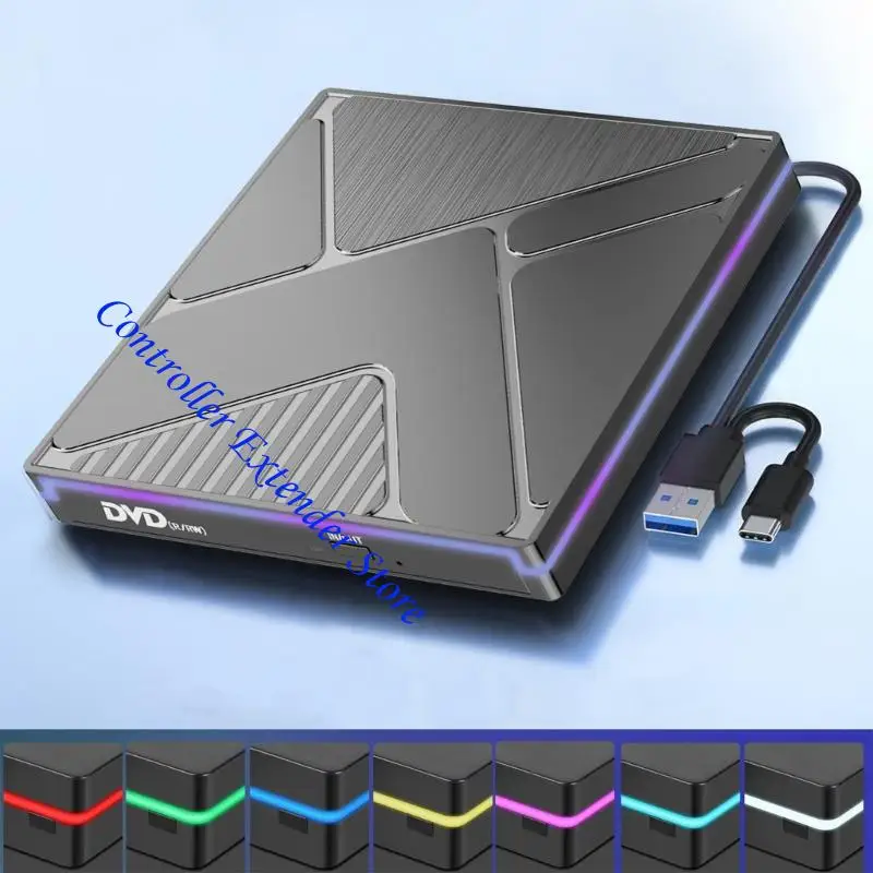 N84B Portable Disc Membakar Pembaca USB Tipe C Antarmuka Membaca Disk Drive Kompatibilitas Disc Multiple Format Tipis