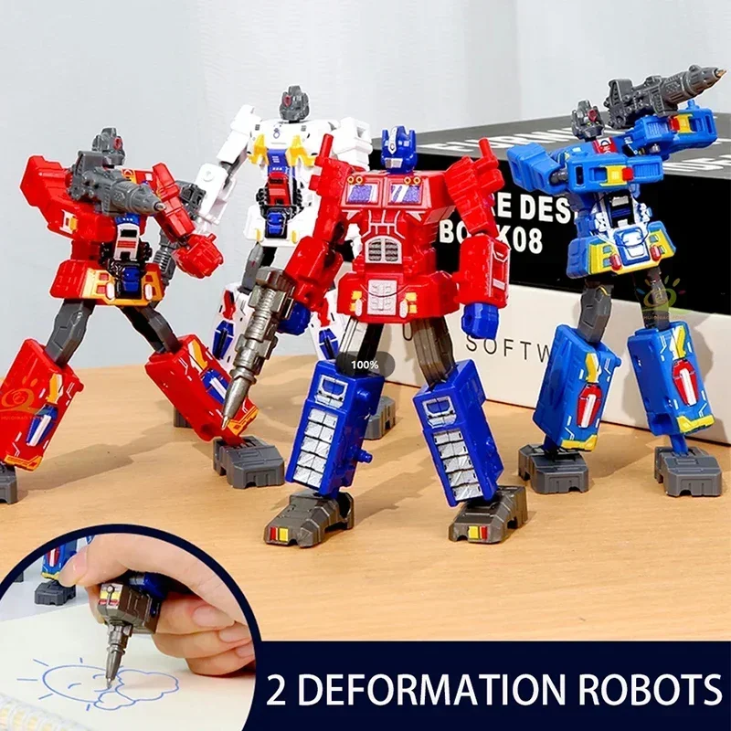 2-in-1 Transformierbarer Roboter-Spielzeug-Kugelschreiber mit Drehgelenk, Actionfigur-Modell, Verformbarer Roboter – Detail 1