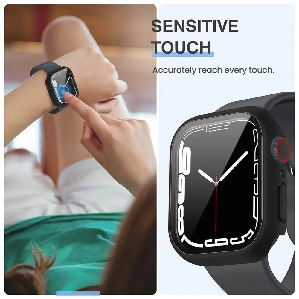 Gehärtetes Glas + Abdeckung für Apple Watch Case Ultra Zubehör SE 3 4 5 6 7 8 Iwatch Displayschutzfolie 49 mm 45 mm 41 mm 44 mm 40 mm – Detail 1