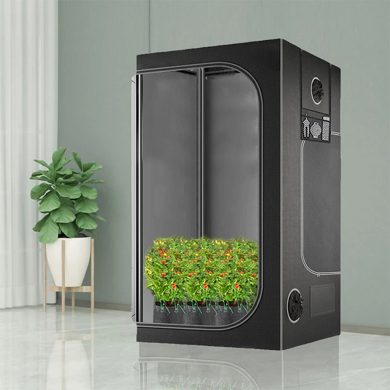 Indoor plant growth tent 60 * 120 * 180 cm hydroponic reflection high density 600D Oxford polyester film fabric growth tent