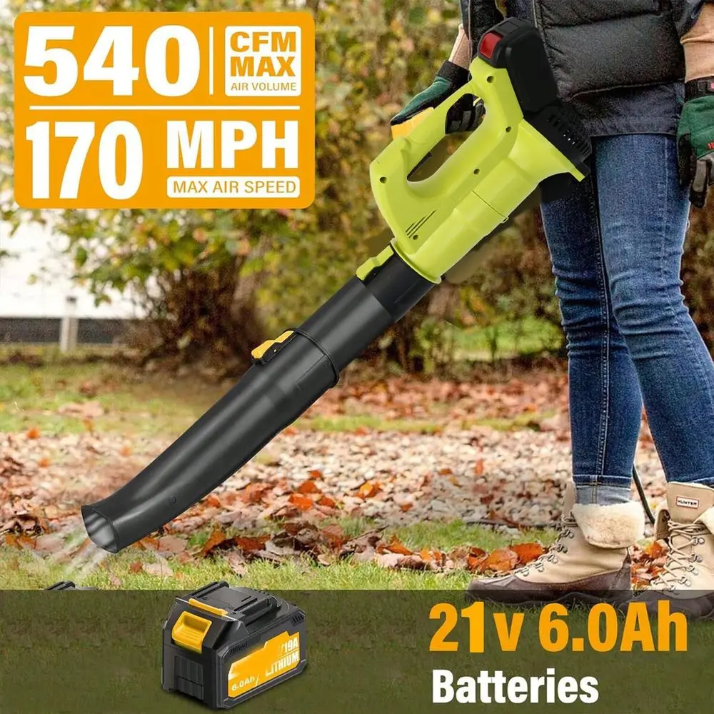 Leaf Blower, 21V Battery Powered Leaf Blowers For Cleaning Patio, Yard, Sidewalk, 350CFM 150Mph Handheld Electric Leaf Blowers