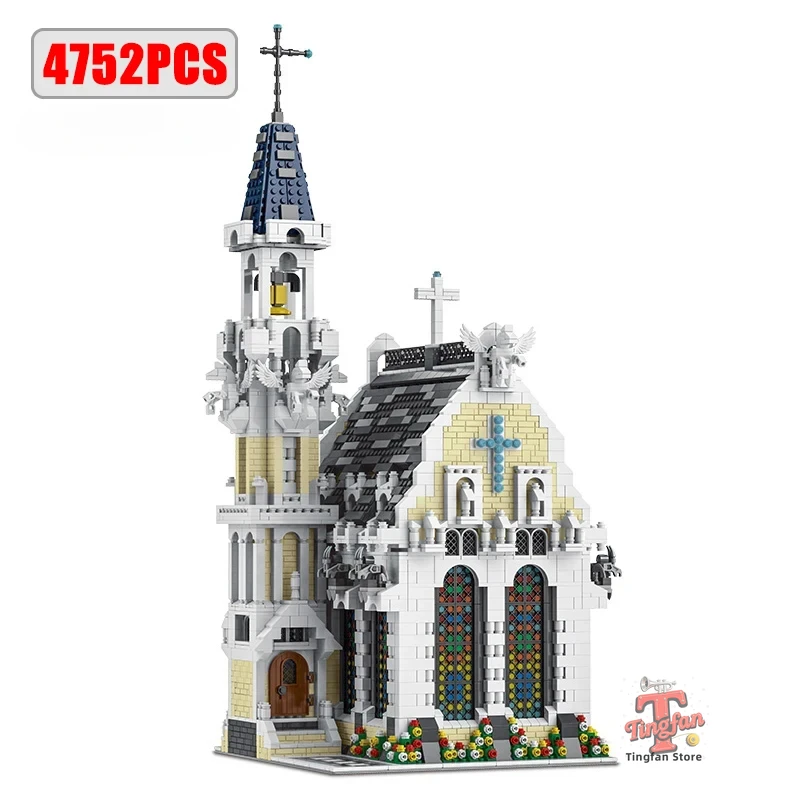 

MOC-65557 Medieval Churches Building Blocks Bricks Model Creative Streetview Modular City Architecture Sets Kids Toys Boys Gifts