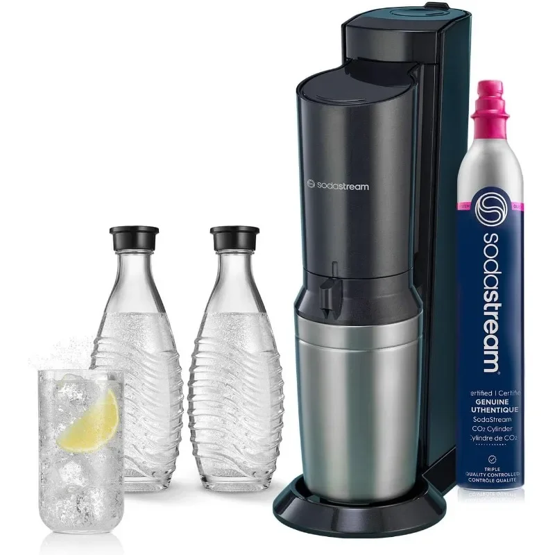 SodaStream Aqua Fizz Sparkling Water Machine (Black) with Co2 & Glass Carafes (1016512015)