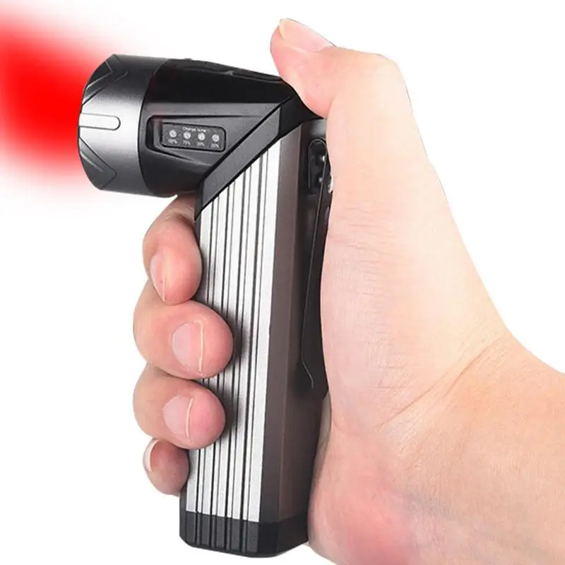 Clip On Flashlight 500 Lumens Rechargeable LED Flashlight Folding Waterproof Led Flashlight With Magnetic Base 90 Degree Twist