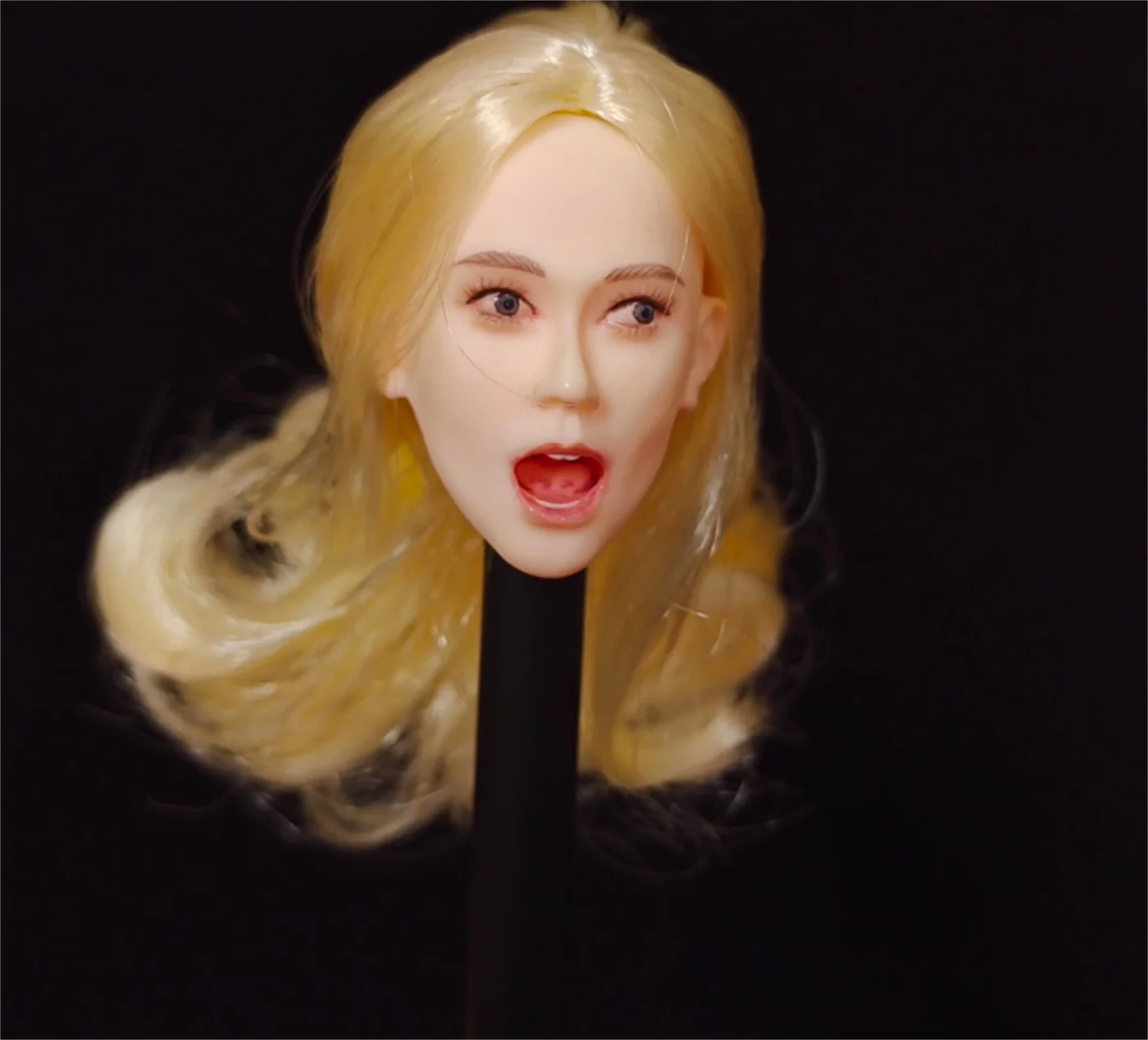 1/6 Scale head Sculpt  SIng  Female Open mouth   Expression  Fit 12''  Tbleague Phicen Action Figure Body customize