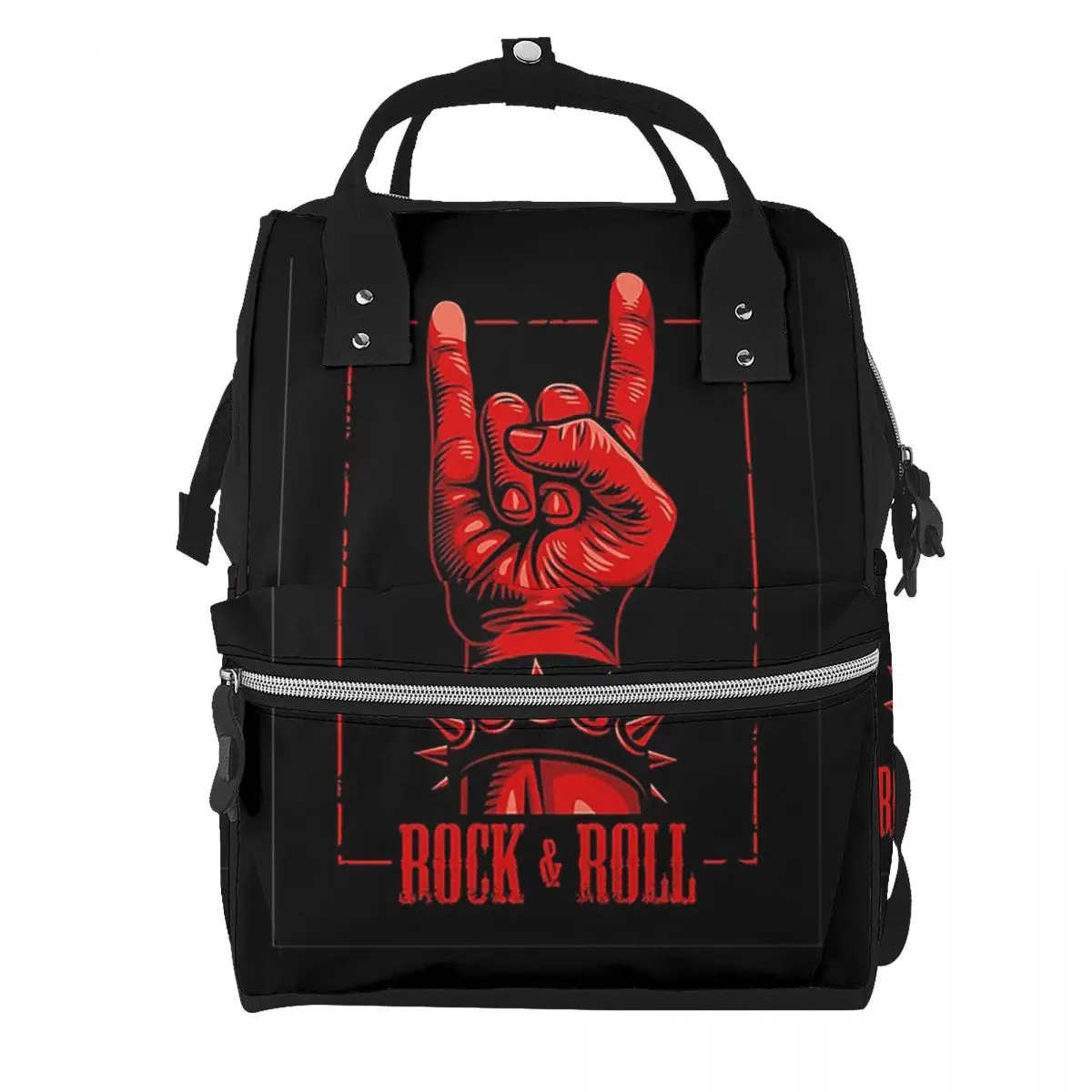Rock Star Skull Rock N Roll Student Backpack School Bag Hiking Travel Daypack for Men Women Bookbag Shoulder Bags
