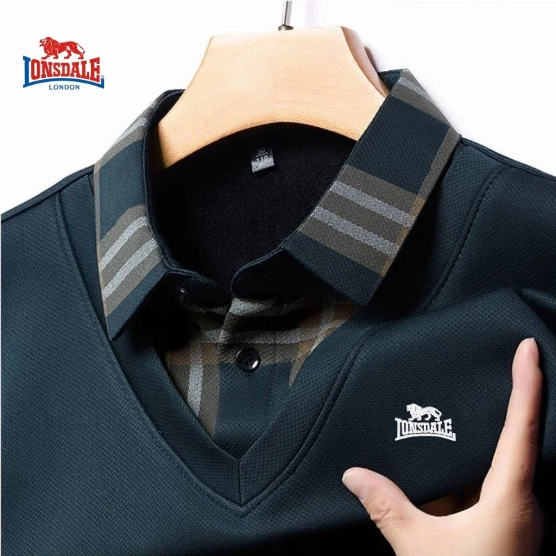 New Men's Embroidered Plush Long Sleeved Lapel Shirt, Autumn and Winter Two-piece Fashionable Casual Multifunctional Top