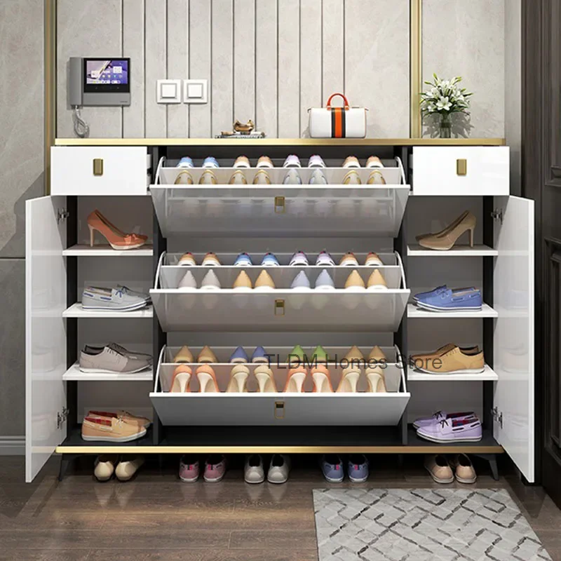 Ultra Thin Narrow Shoe Cabinets Multilayer College Storag Contain Entryway Shoe Rack Essentials Luxury Schoenenkasten Furniture